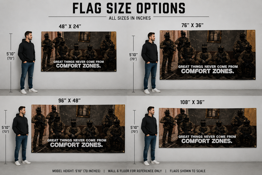 'No Comfort Zones Flag